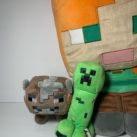 Minecraft lot of 5 plush toys creeper pig alex - Picture 2 of 5